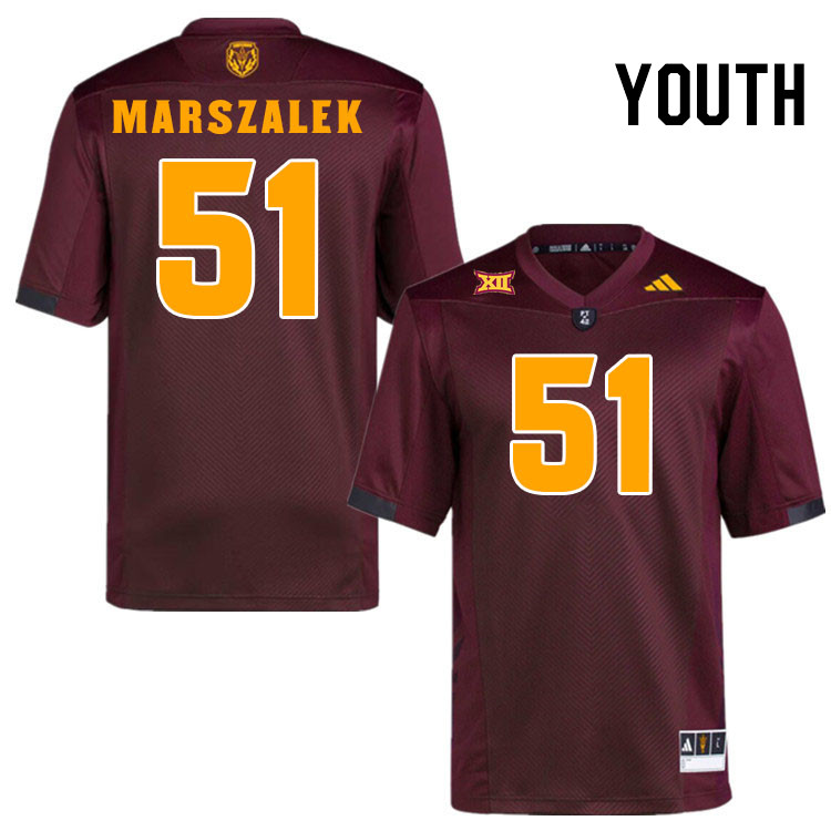 Youth #51 Cole Marszalek Arizona State Sun Devils College Football Jerseys Stitched-Maroon